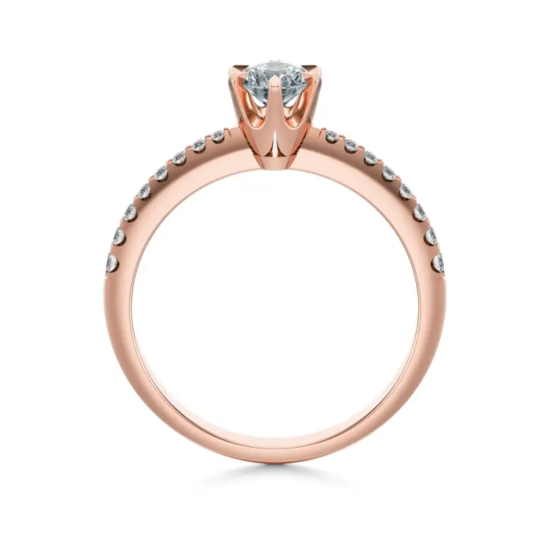 Pierścionek z różowego złota z diamentami